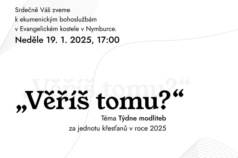 Zveme na ekumenické bohoslužby v evangelickém kostele